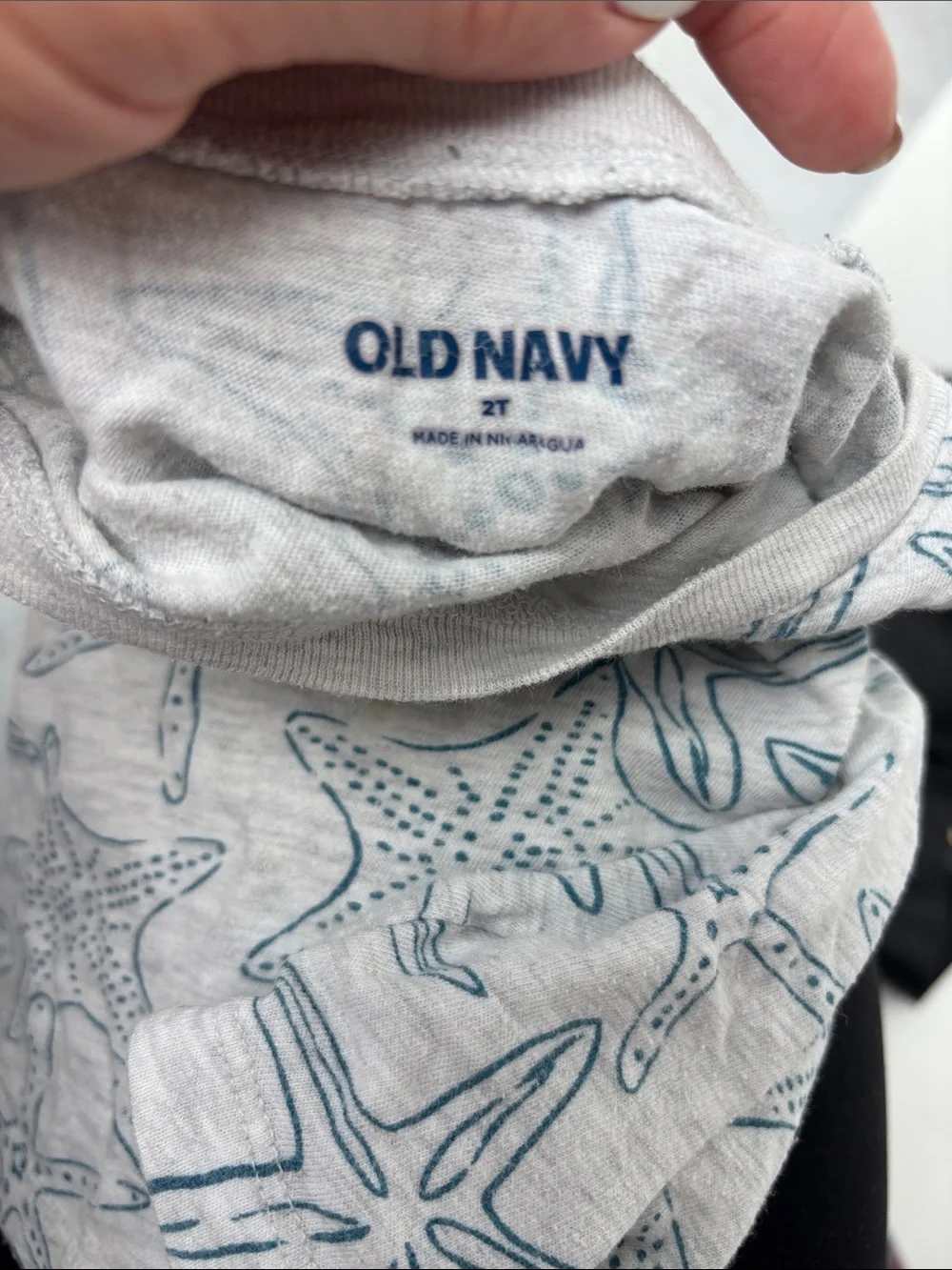 Old Navy White Tank Top with Blue Starfish Print
